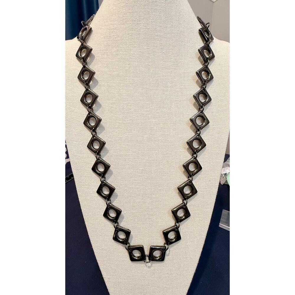 Copied - Vintage Silver Tone Rhinestone Tassel Pendant Long Necklace 31”